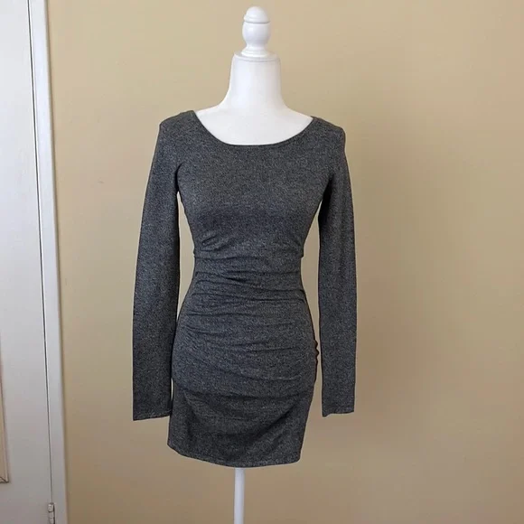 slim fit dress slacks Dark Grey Faux Suede Puff Sleeve Bodycon Dress – AX Paris